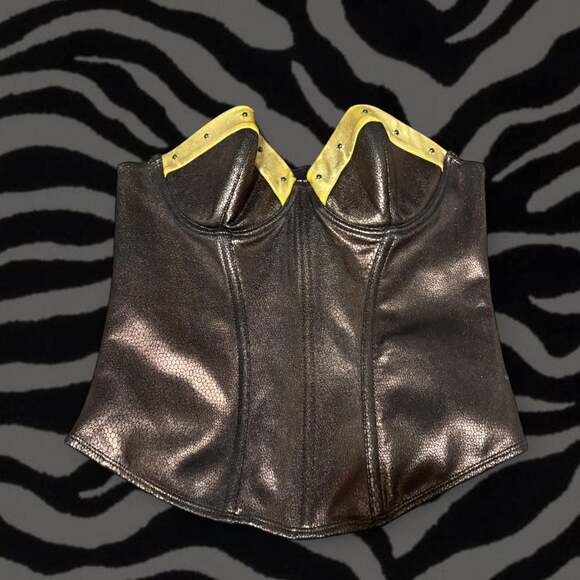 Leg Avenue Sexy Gladiator Warrior Costume Bustier Corset - Brown/Gold - Medium - Picture 2 of 6